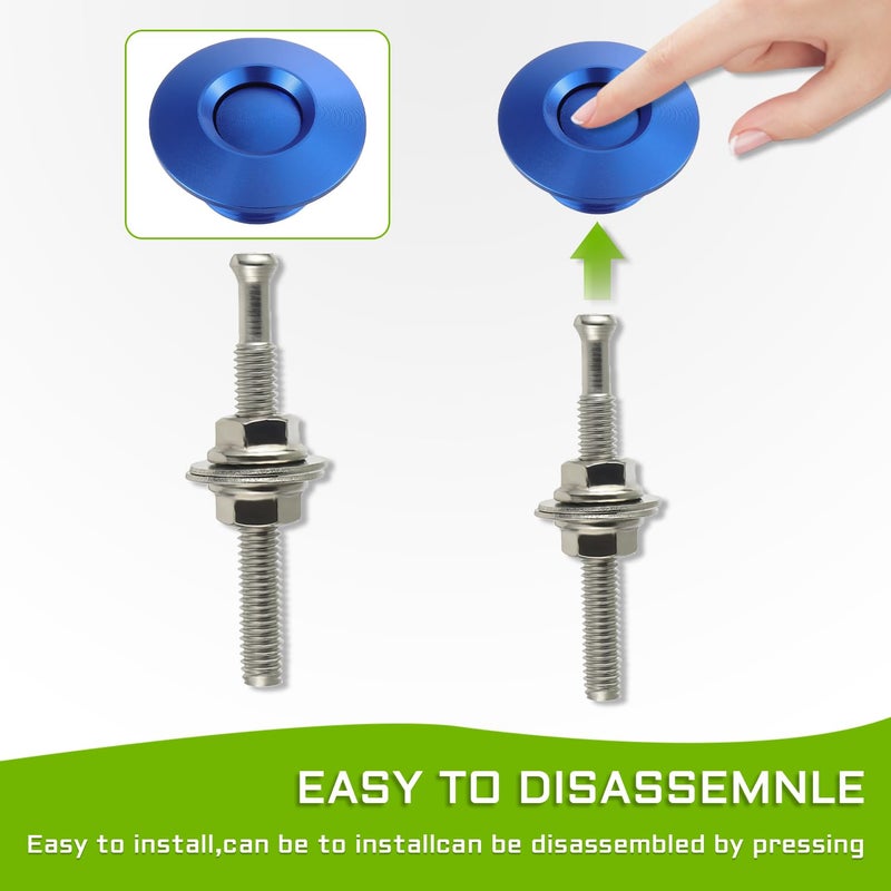EPLZON Diameter 1.25 inch Quick Release Latch Bumper Bumper Hood License Plate Lock Clip Kit Universal Aluminum Engine Hood Pin(Pack of 2pcs,Blue) - Image 3